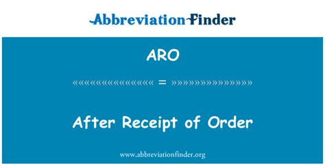 why is aro inc calling me|What Does After Receipt of Order (ARO) Mean in .